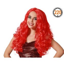 -PELUCA LARGA ONDOLADA ROJA
