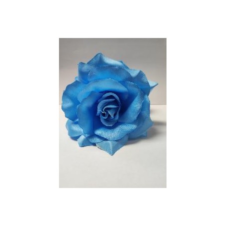 FLOR FERIA DOBLE FLAMENCA PINZA AZUL CIELO T-G