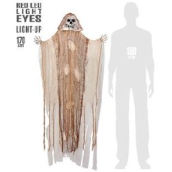 -COLGANTE LA MUERTE LUMINOSO CON OJOS LUZ LED ROJA