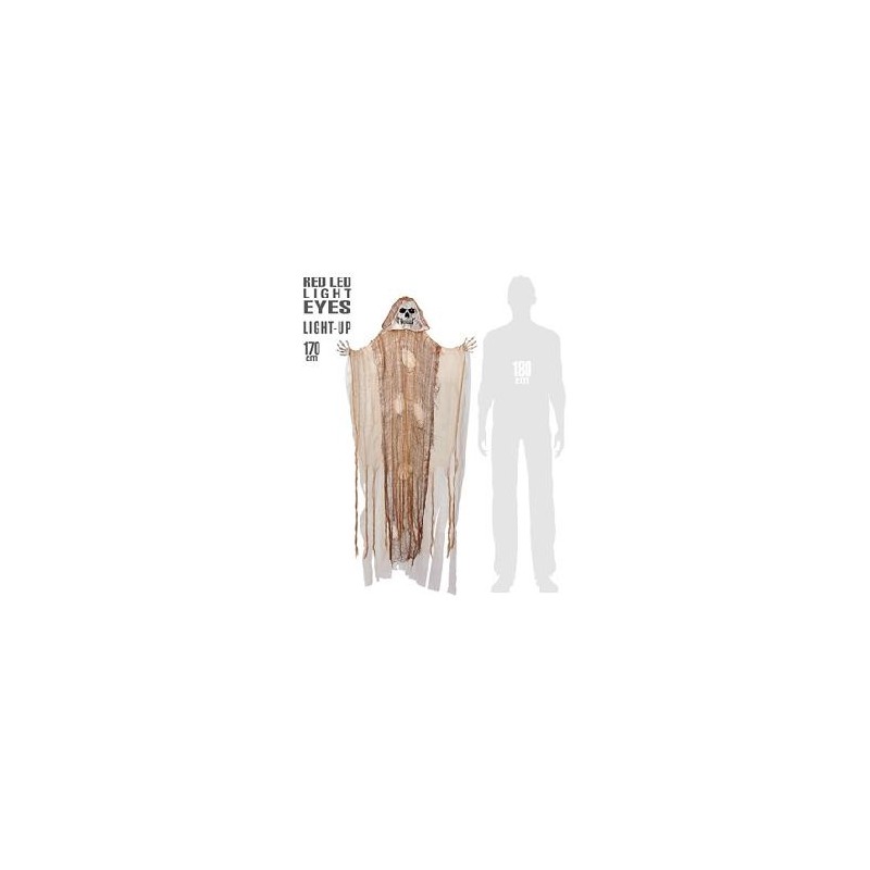 -COLGANTE LA MUERTE LUMINOSO CON OJOS LUZ LED ROJA