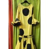 -VESTIDO PASION AMARILLO CON LUNAR GALLETA NEGRO 42