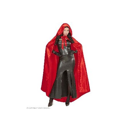 -CAPA CON CAPUCHA ROJA EN RASO 145 CM