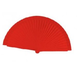 ABANICO DE MADERA ROJO
