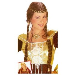 -PELUCA GIULIETTA CON TRENZAS CASTAÑA