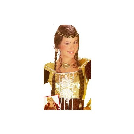 -PELUCA GIULIETTA CON TRENZAS CASTAÑA