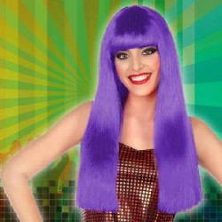 -PELUCA LARGA CON FLEQUILLO LILA