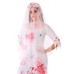 -DIADEMA CATRINA CON VELO BLANCO