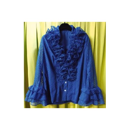 CAMISA MODELO CLAVEL PLUMETI AZULONA FORRADA 40