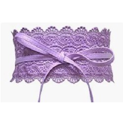 FAJIN ECOPIEL CON ENCAJE COLOR MORADO