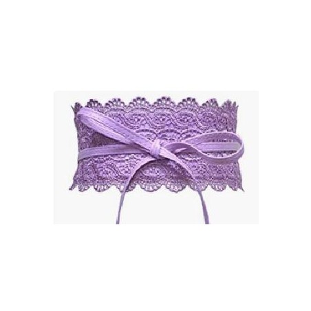 FAJIN ECOPIEL CON ENCAJE COLOR MORADO