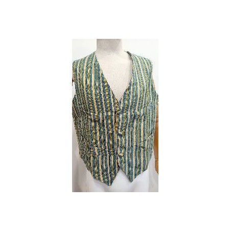 CHALECO CHENILLA HOMBRE RAYAS AZULES T-M