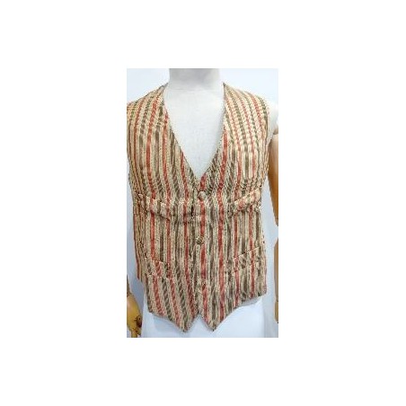 CHALECO CHENILLA HOMBRE RAYAS OCRE T-P