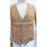 CHALECO CHENILLA HOMBRE RAYAS OCRE T-P