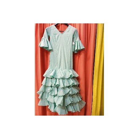 -VESTIDO MARIA DOBLE VERDE AGUA PLUMETI 34