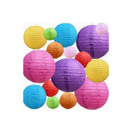 -LAMPARA PAPEL COLORES 35CM