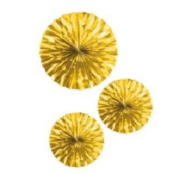 -SET 3 PAI PAI ABANICOS ORO 30-40CM