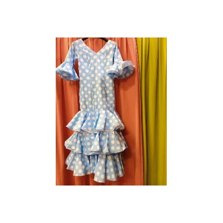 -VESTIDO MALAGA AZUL LUNAR BLANCO DOS EURO 35