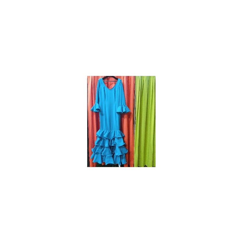 -VESTIDO JARDINERA AZUL TURQUESA 44