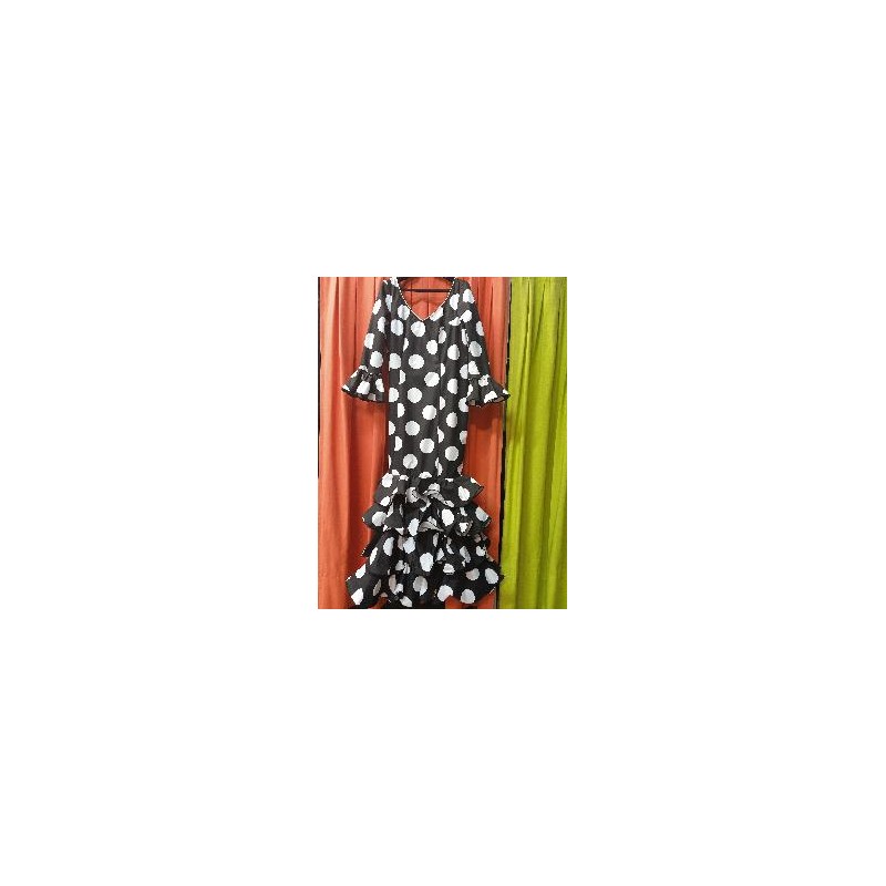 VESTIDO JARDINERA NEGRO LUNAR GALLETA BLANCO 50