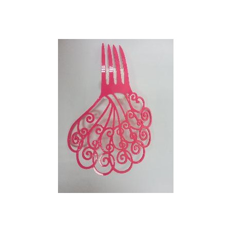 PEINETA ARTESANA ONDAS ROSA