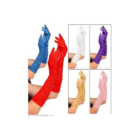 GUANTES DE RASO FRUNCIDO 36 CM