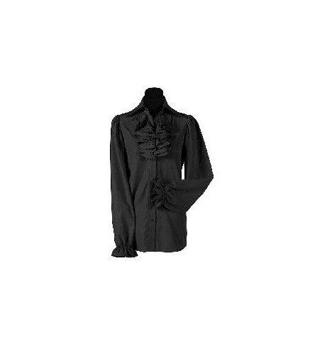 -CAMISA MUJER CON CHORRERA NEGRA S