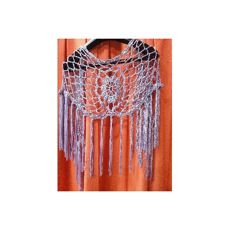 MANTON CROCHE LILA ROSETON REDONDO