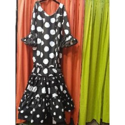 -VESTIDO ALMERIA NEGRO LUNAR GALLETA BLANCO 50