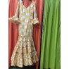 -VESTIDO ALMERIA MOSTAZA LUNAR GALLETA BLANCO 42