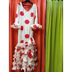 -VESTIDO PATIOS BEIG LUNAR GALLETA ROJO 42