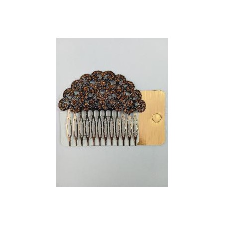 PEINETA EN ABANICO CRISTAL CAFE