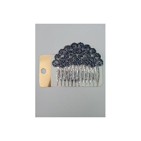 PEINETA EN ABANICO CRISTAL NEGRO