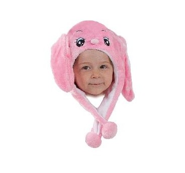 -GORRO CABEZA DE CONEJITA COLOR ROSA