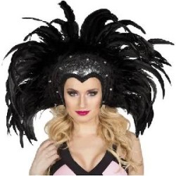 -TOCADO BRASILEÑO PLUMAS NEGRAS