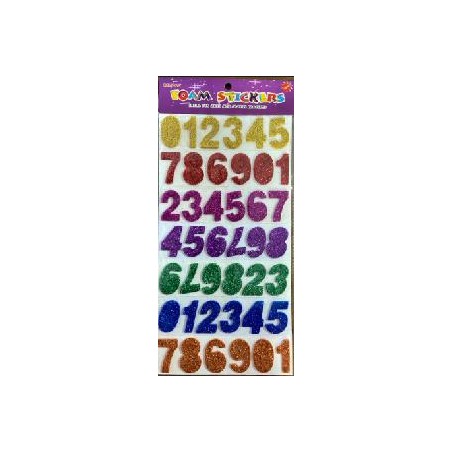 -NUMERO GOMA EVA CON PURPURINA