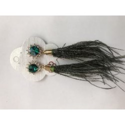 PENDIENTE PLUMA PIEDRA ESMERALDA