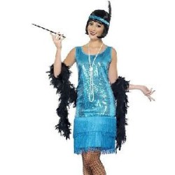 -DISFRAZ MUJER AZUL AÑOS 20 L