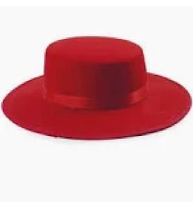 SOMBRERO CORDOBES FIELTRO ROJO