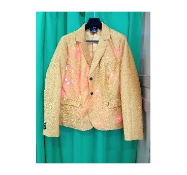 -CHAQUETA DORADA LUCES XXL