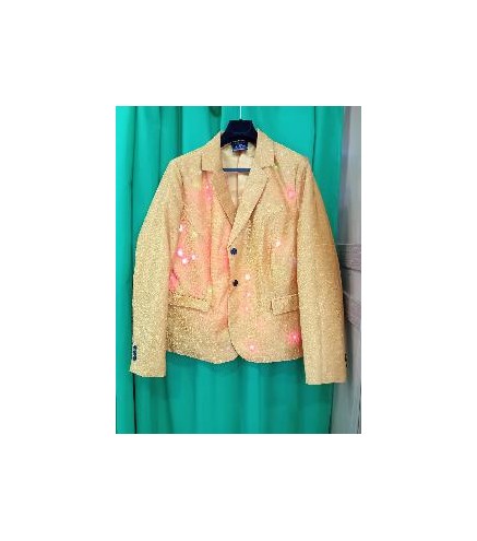 -CHAQUETA DORADA LUCES XXL