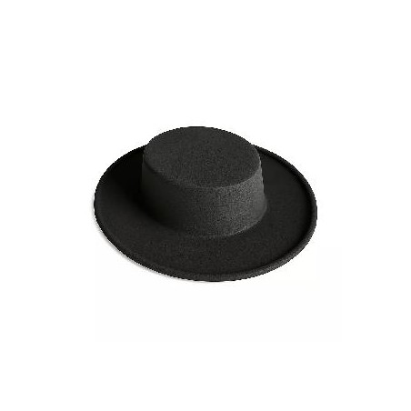 -SOMBRERO CORDOBES FLOCADO NEGRO