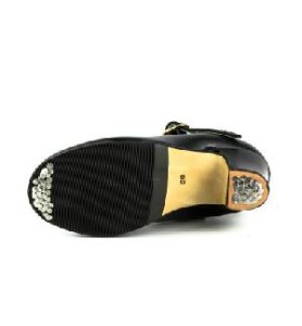 -ZAPATO FLAMENCO NEGRO TACON BAJO CLAVO 38