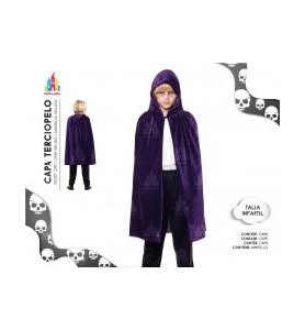 -CAPA TERCIOPELO MORADA CON CAPUCHA