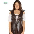 -CORPIÑO CUERO MEDIEVAL MUJER MARRON