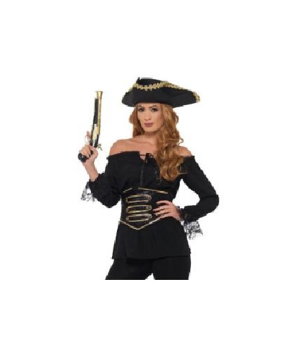 -CAMISA PIRATA DELUXE NEGRA CON CORPIÑO M