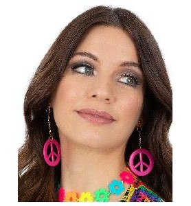 -PENDIENTES HIPPIE ROSA