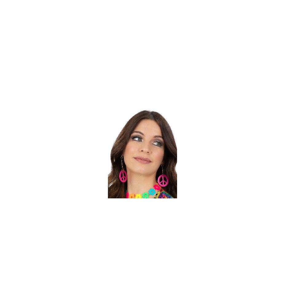 -PENDIENTES HIPPIE ROSA