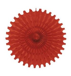 -SET 1 ABANICO Y 2 POMPONES ROJO