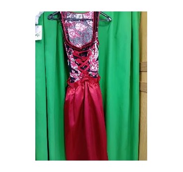 -VESTIDO TIROLESA ESTAMPADO GRANATE 36