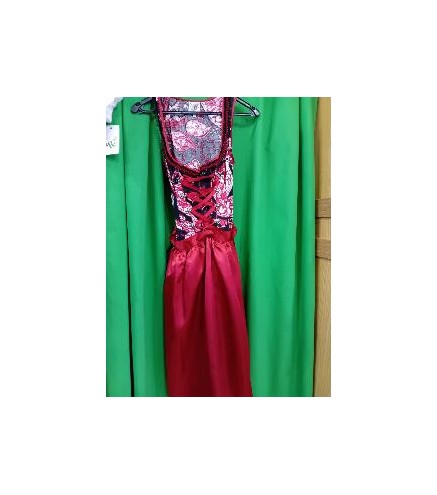 -VESTIDO TIROLESA ESTAMPADO GRANATE 36